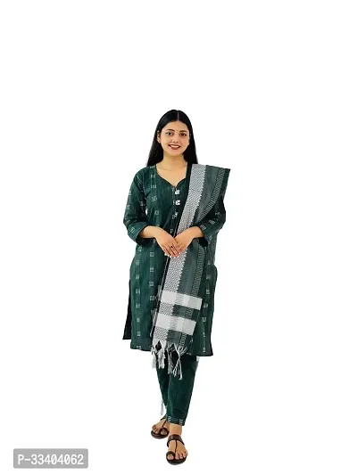 Beautiful Cotton Stitched Kurta Bottom and Dupatta Set-thumb0