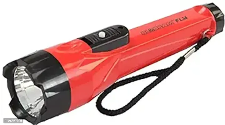 Long Durability Led Flashlight Torch With 0.75 Watt Led And Lock Flasher Switch With Strong Abs Plastic Body (Red)