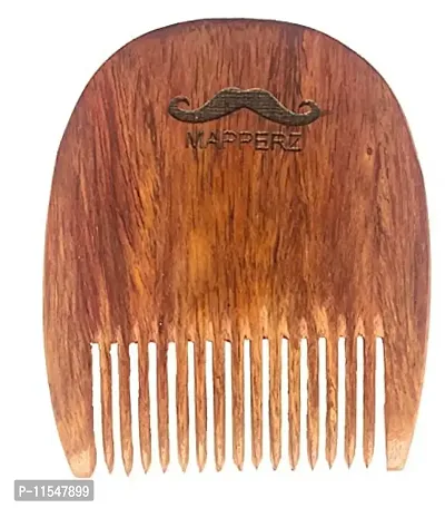 MeeTo Handcrafted Sheesham Wood Beard Comb Compact & Light Weight For Healthy and Stylish Beard-thumb0
