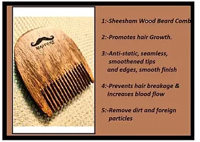 MeeTo Handcrafted Sheesham Wood Beard Comb Compact & Light Weight For Healthy and Stylish Beard-thumb2