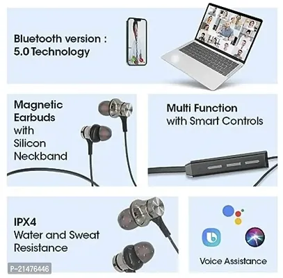 Bluetooth Neckband Hero 20Hr Playtime with Superior sound Bluetooth Headset (Black)-thumb3