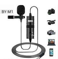 Boya BY-M1 Omnidirectional Lavalier Condenser Microphone with 20ft Audio Cable (Black) Color Superb sound This Omni-directional condenser microphone( D-Pack)-thumb1