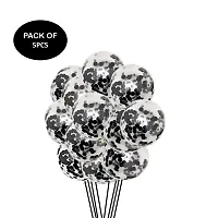 Ubaachi Premium latex Black confetti balloons in pack of 5 Pcs for birthday decoration, festivals, baby shower, indoor  outdoor party for boys, girl, kids, husband, and wife-thumb1
