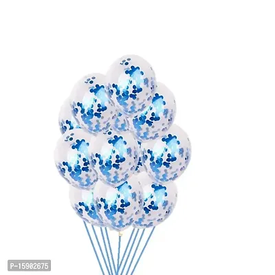 UBAACHI PREMIUM LATEX BLUE CONFETTI BALLOONS IN PACK OF 5 PCS FOR BIRTHDAY DECORATION, FESTIVALS, BABY SHOWER, INDOOR  OUTDOOR PARTY FOR BOYS, GIRL, KIDS, HUSBAND, AND WIFE