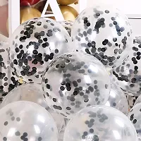 Ubaachi Premium latex Black confetti balloons in pack of 5 Pcs for birthday decoration, festivals, baby shower, indoor  outdoor party for boys, girl, kids, husband, and wife-thumb4