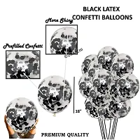 Ubaachi Premium latex Black confetti balloons in pack of 5 Pcs for birthday decoration, festivals, baby shower, indoor  outdoor party for boys, girl, kids, husband, and wife-thumb2