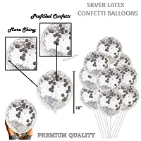 UBAACHI PREMIUM LATEX SILVER CONFETTI BALLOONS IN PACK OF 20PCS FOR BIRTHDAY DECORATION, FESTIVALS, BABY SHOWER, INDOOR  OUTDOOR PARTY FOR BOYS, GIRL, KIDS, HUSBAND, AND WIFE-thumb2