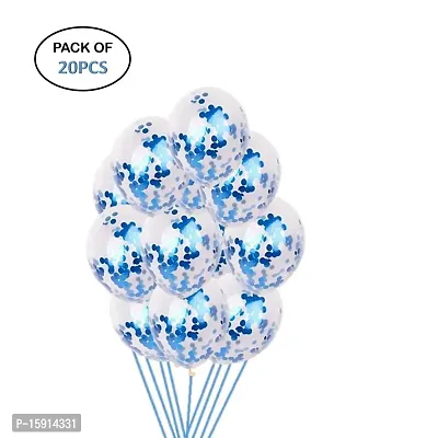 UBAACHI PREMIUM QUALITY LATEX BLUE CONFETTI BALLOONS IN PACK OF 20 PCS FOR BIRTHDAY DECORATION, FESTIVALS, BABY SHOWER, INDOOR  OUTDOOR PARTY FOR BOYS, GIRL, KIDS, HUSBAND, AND WIFE-thumb2