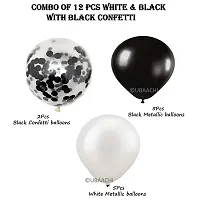 UBAACHI PREMIUM LATEX BLACK CONFETTI  BLACK  WHITE METALLIC BALLOONS IN PACK OF 12 PCS FOR BIRTHDAY DECORATION, FESTIVALS, BABY SHOWER, INDOOR  OUTDOOR PARTY FOR BOYS, GIRL, KIDS, HUSBAND, AND WIFE-thumb2