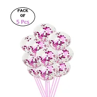 UBAACHI PREMIUM LATEX PINK CONFETTI BALLOONS IN PACK OF 5PCS FOR BIRTHDAY DECORATION, FESTIVALS, BABY SHOWER, INDOOR  OUTDOOR PARTY FOR BOYS, GIRL, KIDS, HUSBAND, AND WIFE-thumb1
