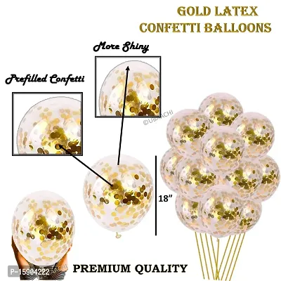 UBAACHI PREMIUM LATEX GOLD CONFETTI BALLOONS IN PACK OF 20PCS FOR BIRTHDAY DECORATION, FESTIVALS, BABY SHOWER, INDOOR  OUTDOOR PARTY FOR BOYS, GIRL, KIDS, HUSBAND, AND WIFE-thumb4