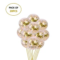 UBAACHI PREMIUM LATEX GOLD CONFETTI BALLOONS IN PACK OF 20PCS FOR BIRTHDAY DECORATION, FESTIVALS, BABY SHOWER, INDOOR  OUTDOOR PARTY FOR BOYS, GIRL, KIDS, HUSBAND, AND WIFE-thumb1