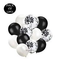 UBAACHI PREMIUM LATEX BLACK CONFETTI  BLACK  WHITE METALLIC BALLOONS IN PACK OF 12 PCS FOR BIRTHDAY DECORATION, FESTIVALS, BABY SHOWER, INDOOR  OUTDOOR PARTY FOR BOYS, GIRL, KIDS, HUSBAND, AND WIFE-thumb1