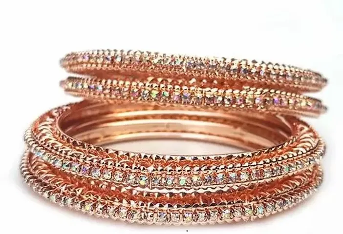 Stylish Fancy Designer Fancy Exclosive Cubic Zirconia Meenakari Bangles (Pack Of 4)