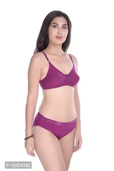 Buy Vendible Fashionable Lycra Hosiery Cotton Simple Sobber Everyday Bra  Panty Set-Rajni Set (Pack of 3). Random Colors Online In India At  Discounted Prices