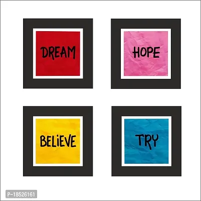 ARNEY STORE -set of 04 best motivational quoets / Eco matte UV digital reprint painting 8x8 set of04 Quoets painting with 6mm MDF baised.-thumb3