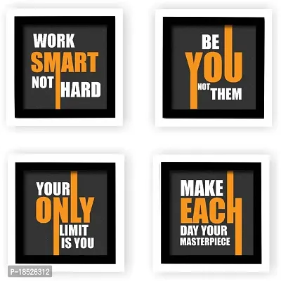 ARNEY DECORE set of 04 best motivational quoets / Eco matte UV digital reprint painting 8x8 set of04 Quoets painting's with 6mm MDF baised.