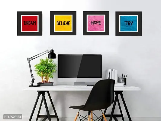 ARNEY STORE -set of 04 best motivational quoets / Eco matte UV digital reprint painting 8x8 set of04 Quoets painting with 6mm MDF baised.