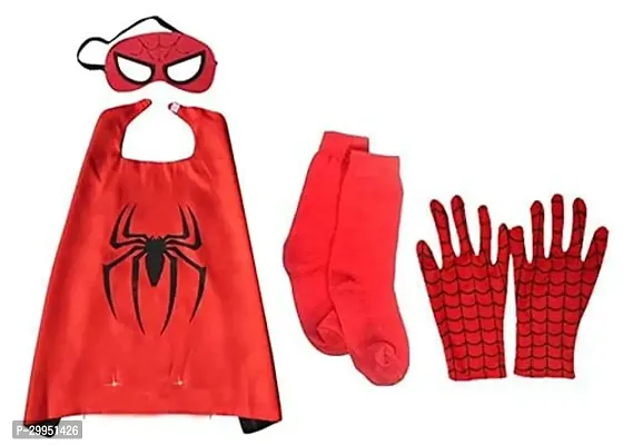 Superhero Spiderboy Cape + Gloves + Socks + Mask (blue and Red) 2-10 Yrs-thumb0