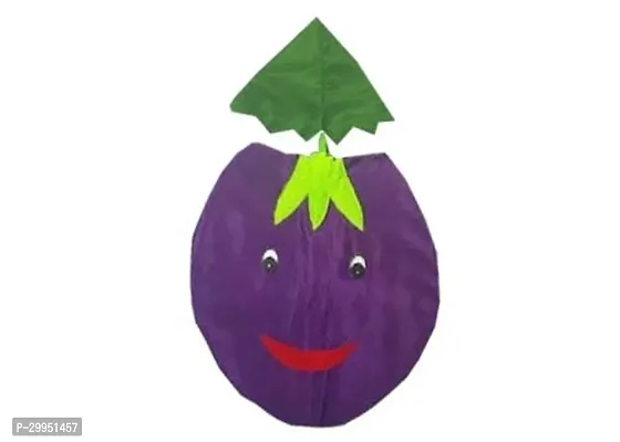 MODERNAZ Vegetables brinjal dress for kids girls | cutout with cap, school event boys, girls fancydress (green and blur)