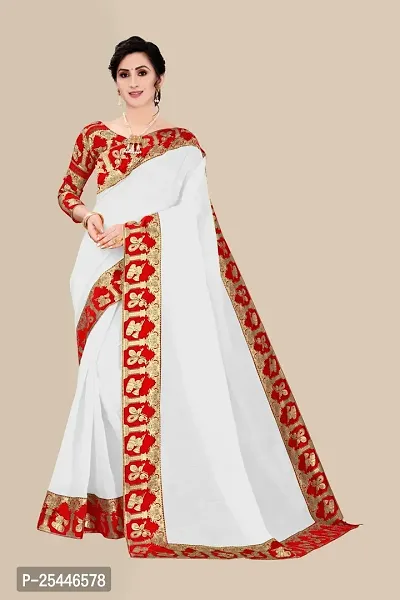 Elegant White Jacquard Saree with Blouse piece-thumb0