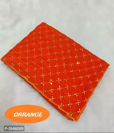 Stylish Velvet Orange Unstitched Blouse For Women
