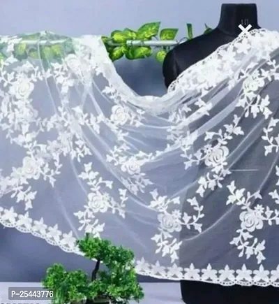 Elite White Net Embroidered Dupatta For Women-thumb0