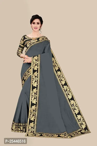 Elegant Grey Jacquard Saree with Blouse piece-thumb0