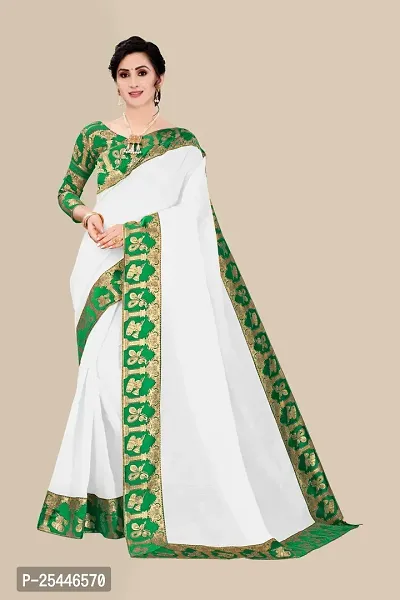 Elegant White Jacquard Saree with Blouse piece