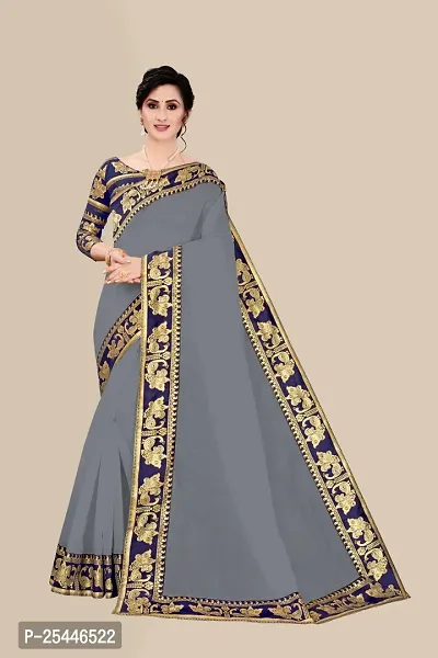 Elegant Grey Jacquard Saree with Blouse piece