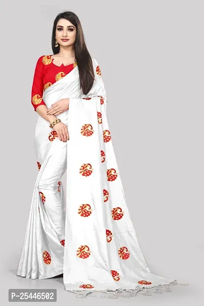 Elegant Beige Satin Saree with Blouse piece