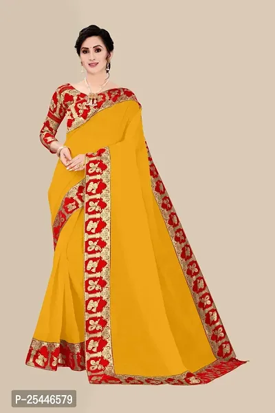 Elegant Yellow Jacquard Saree with Blouse piece