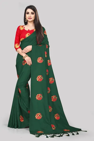 Elegant Satin Saree with Blouse piece