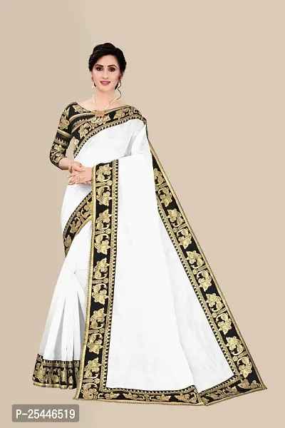 Elegant White Jacquard Saree with Blouse piece-thumb0