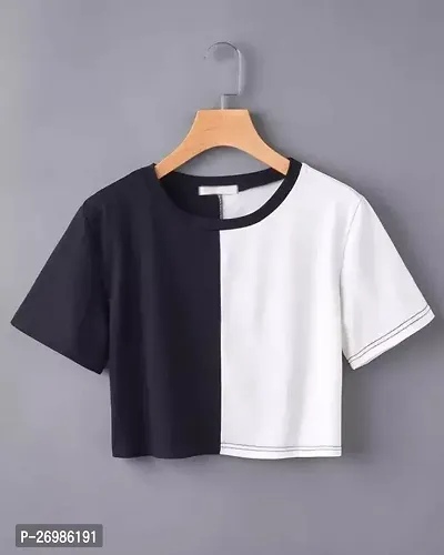 Elegant  Cotton Blend  Crop Length Top For Women