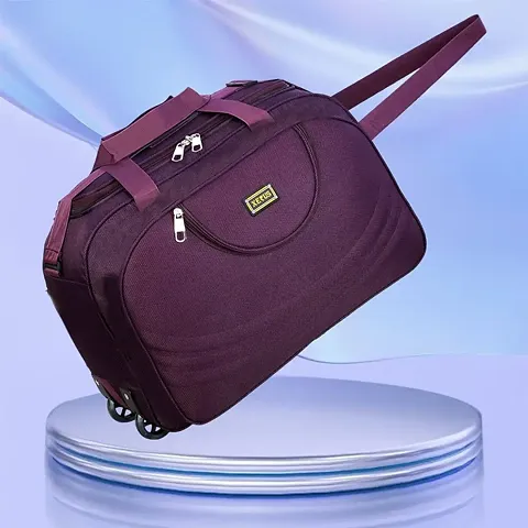 Stylish Purple Polyester Solid Duffel Luggage Travel Bags