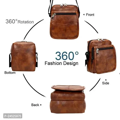 Tan Men Sling Bag - Extra Spacious-thumb3