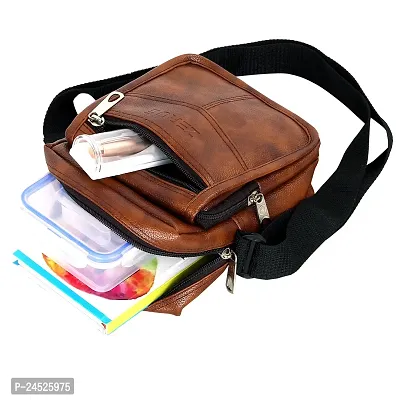 Tan Men Sling Bag - Extra Spacious-thumb4