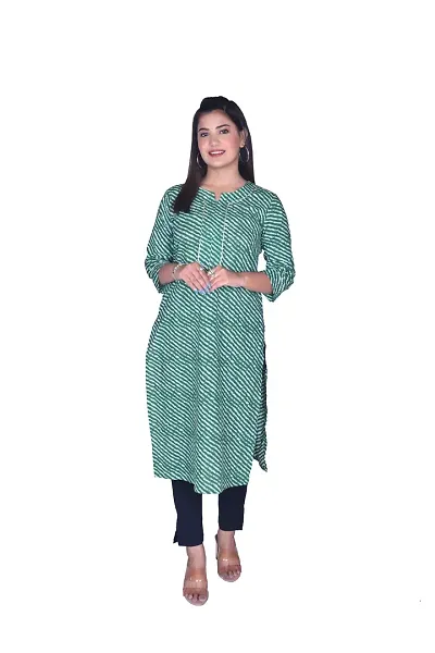 GALAXY Women's Pure Screen Print Lehriya Kurti