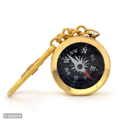 PINK GALAXY | Brass Antique Nautical Vintage Style Ross London Compass Keychain Showpiece-thumb2