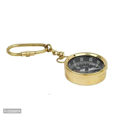 PINK GALAXY | Brass Antique Nautical Vintage Style Ross London Compass Keychain Showpiece-thumb4