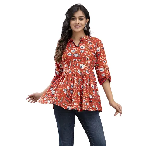 GALAXY | Women's Stylish Short Kurti - Elegant Comfortable | Trendy Ethnic Wear (Large)