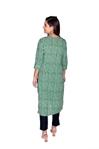 PINK GALAXY Women's Pure Cotton Screen Print Lehriya Kurti-thumb1