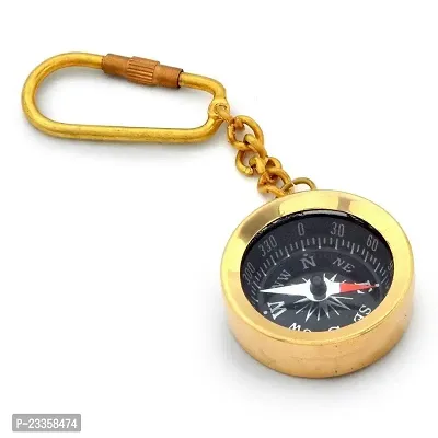 PINK GALAXY | Brass Antique Nautical Vintage Style Ross London Compass Keychain Showpiece-thumb0