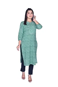 PINK GALAXY Women's Pure Cotton Screen Print Lehriya Kurti-thumb2