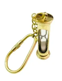 PINK GALAXY Brass Magnetic Direction Compass Keychain and Brass Sand Timer Hourglass Keychain Set of 2-thumb2