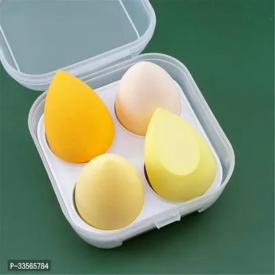 Beauty Makeup Sponges Blender Set of 4 with  Egg Case Holder