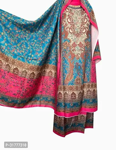 Elegant Pashmina Printed Dress Material With Dupatta For Women