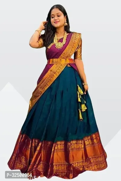 Stylish Art Silk Jacquard Lehenga Choli for Women-thumb0