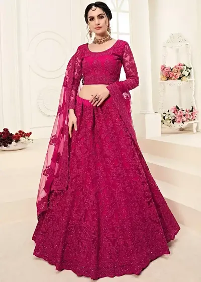 Trendy Women's Net Embroidered Lehenga Choli